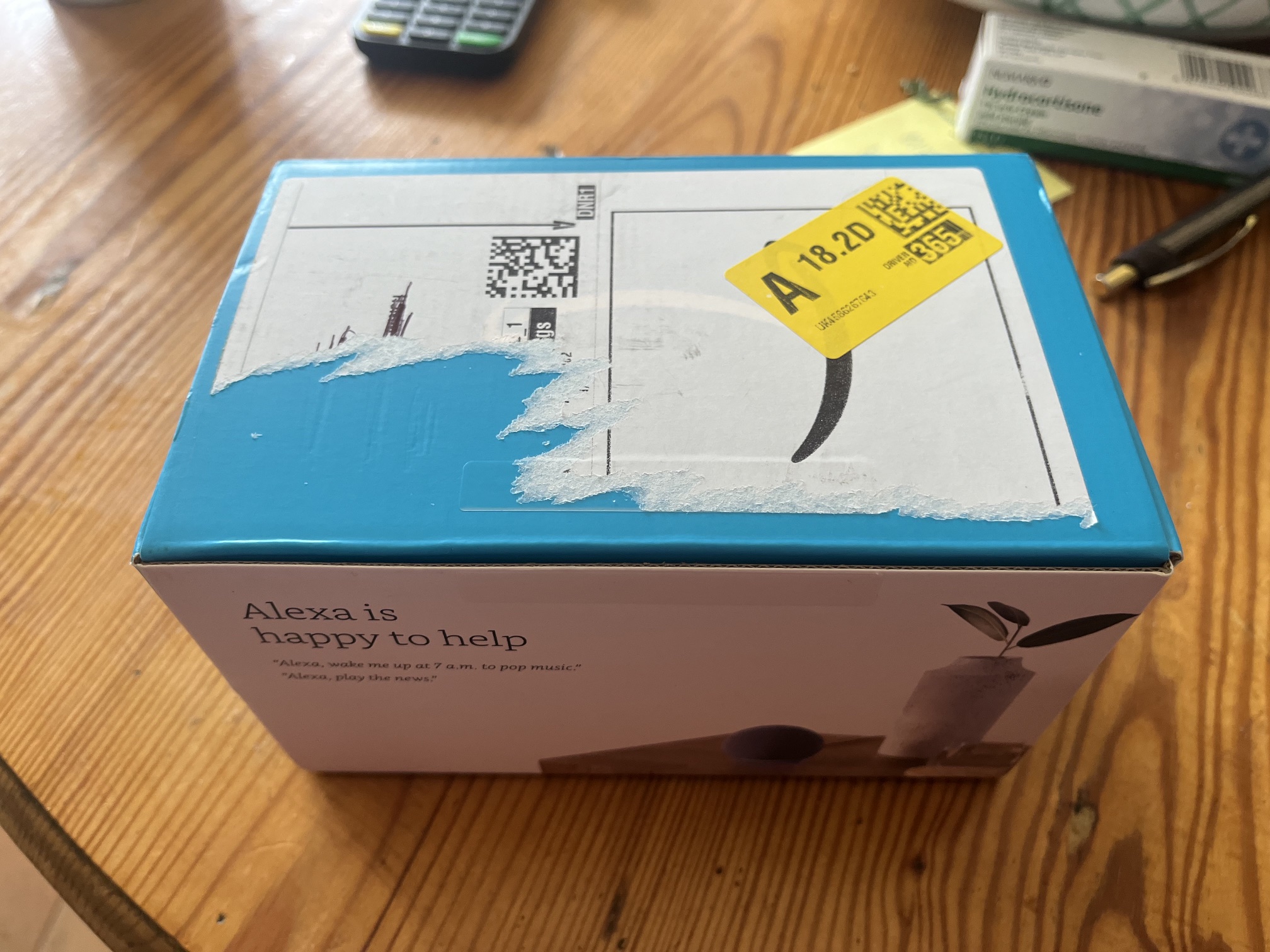 Box the Alexa Echo Dot came in